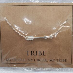 NWT Tribe Silver Tone Arrow Necklace